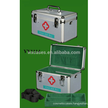 New portable aluminum first aid box with shoulder strap